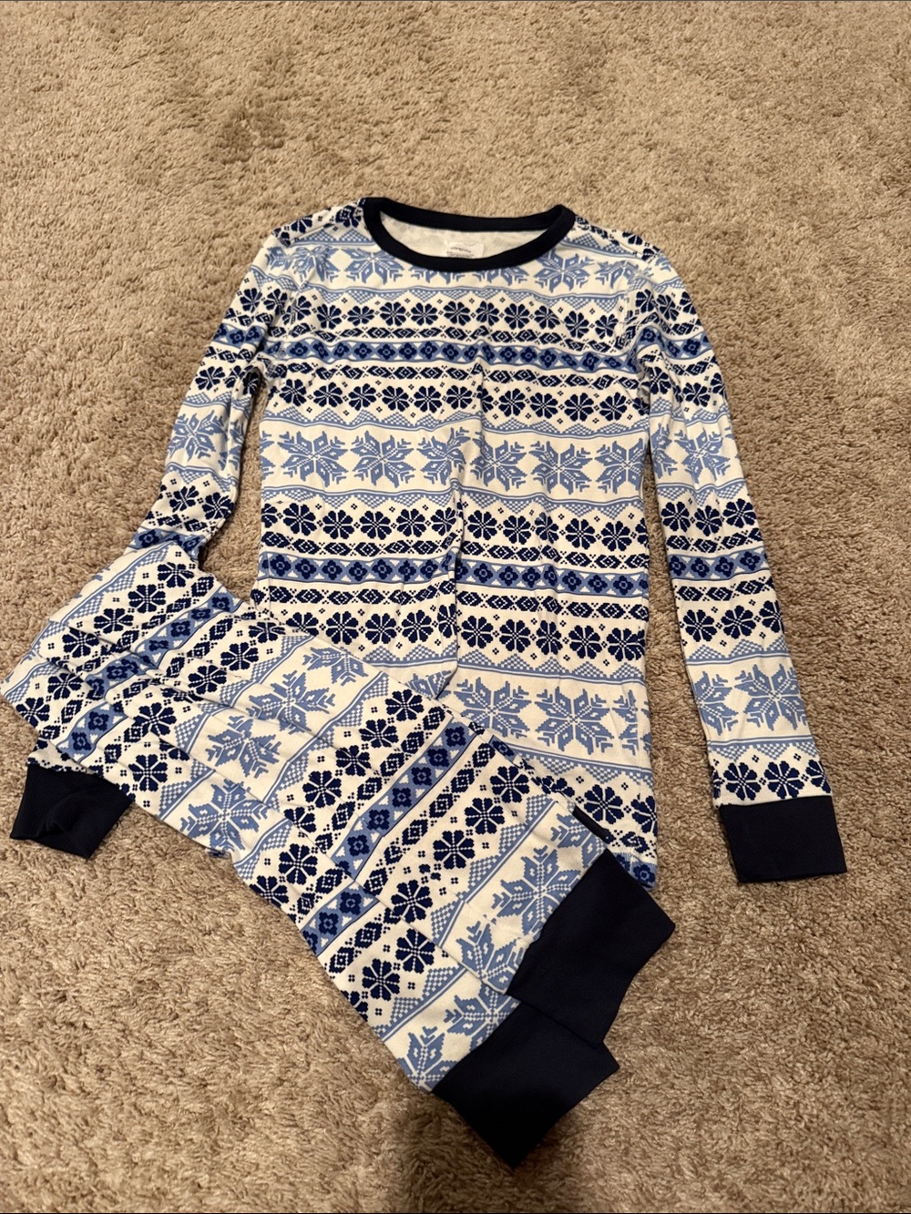 Crewcuts Blue and White Snowflake Pajama Set